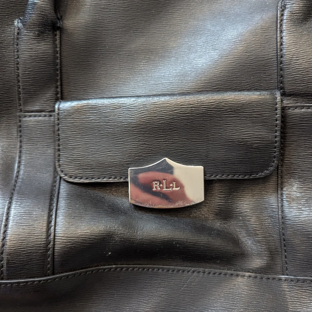 Vintage Ralph Lauren Black Leather Women's Bag